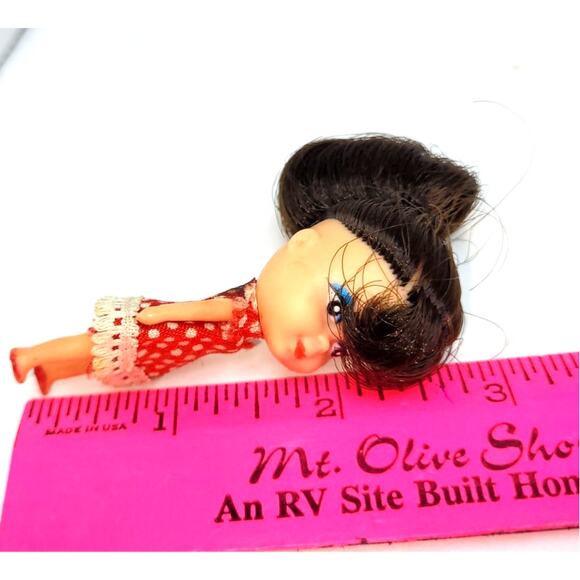2.5" Vintage Teeny Tiny Mod Miniature Kiddle Doll With Blue Eye Shadow - Picture 8 of 9